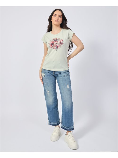 Yes Zee Women's T-Shirt with Flower Print YES ZEE | T257-SG000909